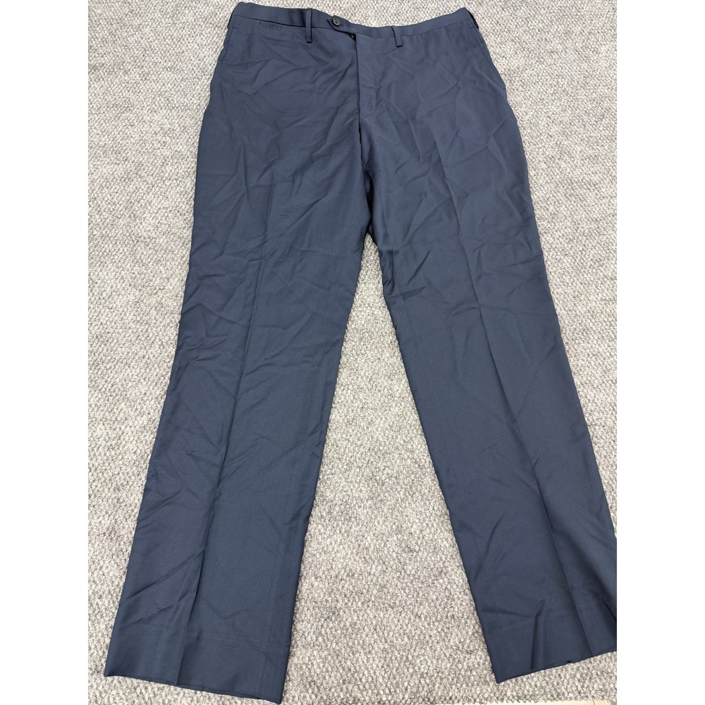 Kiton Napoli Men's 56 (fit 38x33) Navy Blue Dress Pants Trousers 100% Wool Italy